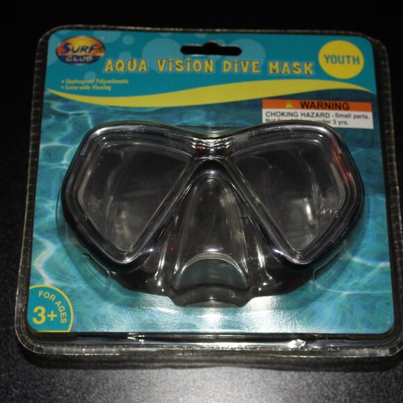 Surf Club Aqua Vision Dive Mask Youth Kid'd Children's Goggles Polycarbonate NEW - Picture 1 of 2